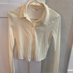 Wilfred Light Cream Button-Down Shirt XS NWOT